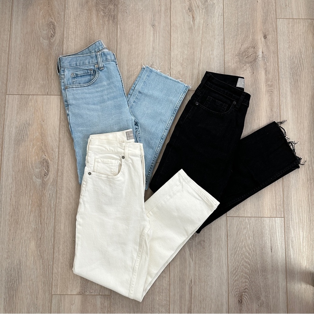 Everlane Cheeky Jeans 3x Bundle (Size 24) - Blue / Black / White